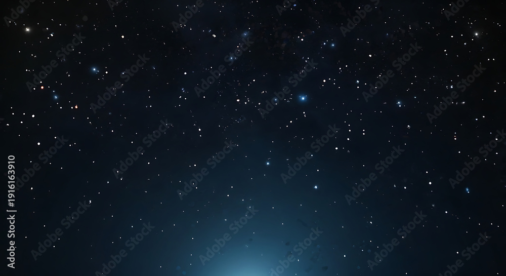 Naklejka premium Starry night sky with bright shining stars deep blue galaxy cosmic background.
