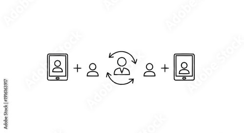 Conceptual illustration of digital communication and user interaction.