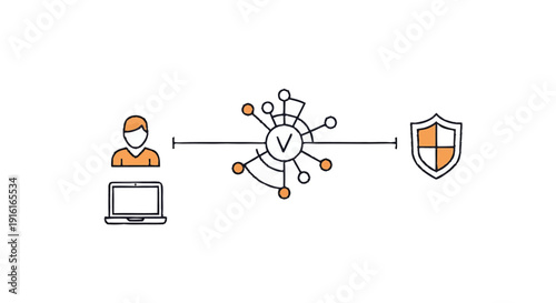 Digital Security and Network Protection Concept.