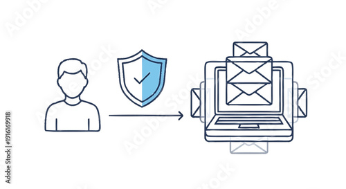 Secure Email Communication and Data Transfer Concept.