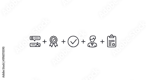 Set of icons representing business success and achievement.