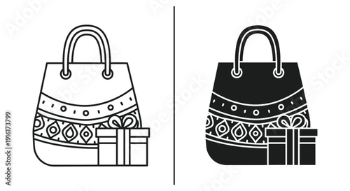Handbag and purse illustration set