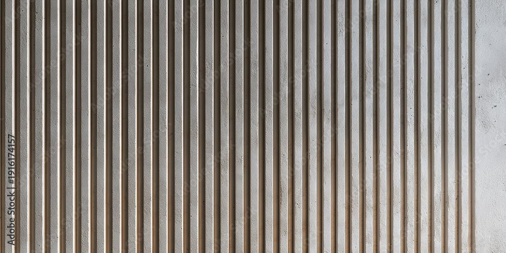 Obraz premium Wooden slats arranged in even lines on a wall surface in an indoor space during daylight