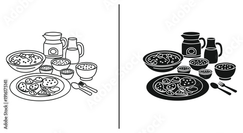Table setting illustration