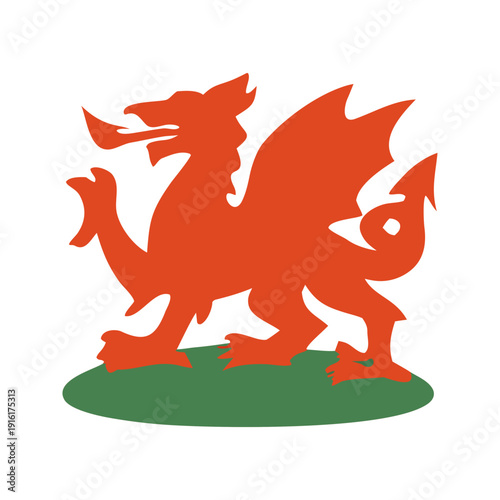 Iconic red dragon symbol of wales, y ddraig goch. Perfect for welshthemed designs, cultural projects, and patriotic concepts.