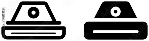 Lidar atmospheric scanner icons black and white graphic symbols for technology and environment applications
