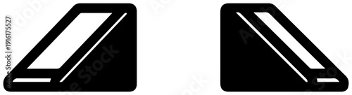 Two black leveling block ramp icons arranged side by side on white background for construction and engineering