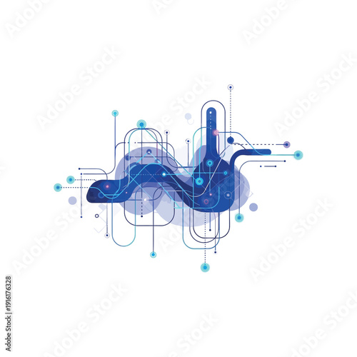 Continuous integration and deployment process illustrated with icons and arrows in a flowchart.