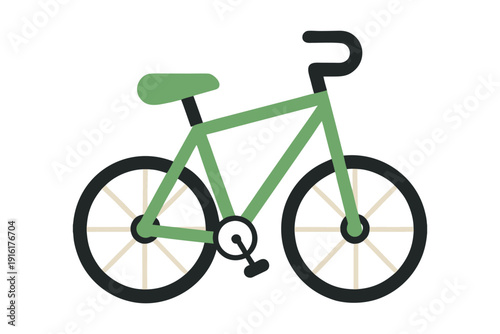 Modern Flat Bicycle Vector Illustration – Minimal Bike Icon Isolated on White Background.