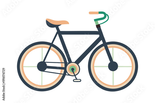 Modern Flat Bicycle Vector Illustration – Minimal Bike Icon Isolated on White Background.