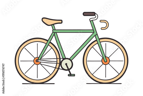 Modern Flat Bicycle Vector Illustration – Minimal Bike Icon Isolated on White Background.