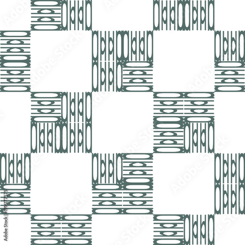gray line square block on white background, seamless pattern with repeat blue louis strip line, replete image design for fabric printing patter, checkerboard block