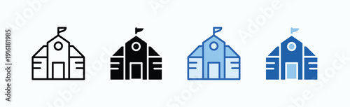 Campus Icon Sheet Multiple Style Collection Isolated Vector