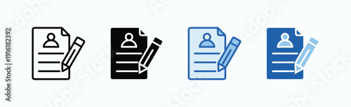 Enrollment Icon Sheet Multiple Style Collection Isolated Vector