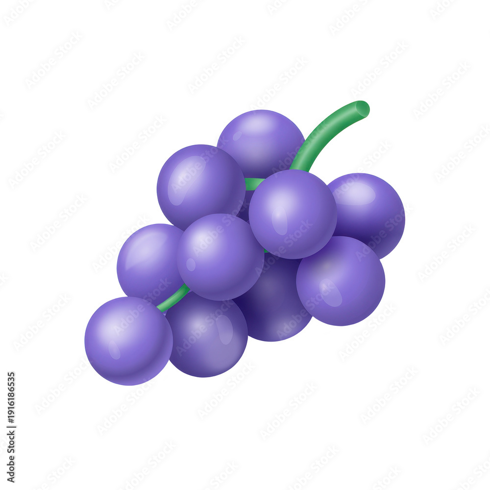 Fototapeta premium A cluster of purple grapes on transparent background