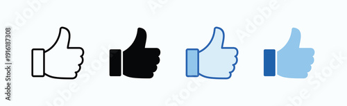 Like Icon Sheet Multiple Style Collection Isolated Vector