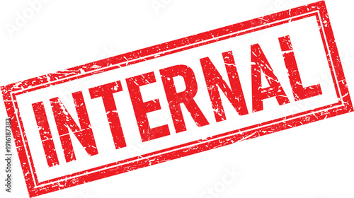 Red Distressed Rubber Stamp with Internal Text on Isolated Background