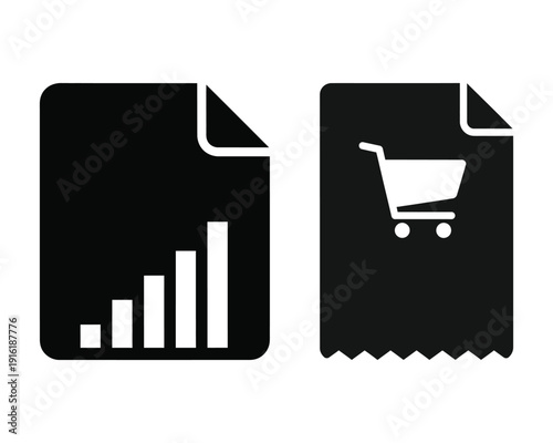 E commerce analytics and shopping icons