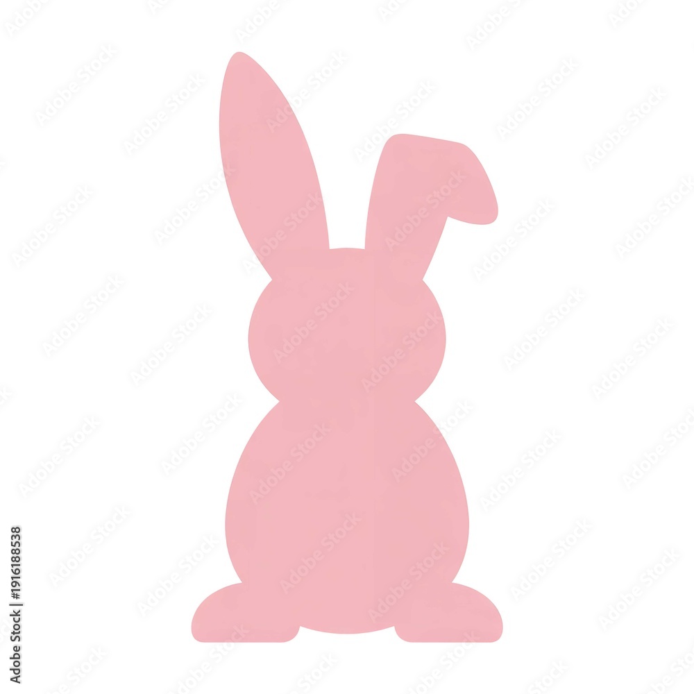 Obraz premium Simple pink bunny graphic illustration perfect for easter holiday designs and greeting cards