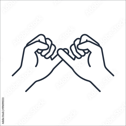  Pinky Swear Line Art Illustration of Two Hands Making a Promise and Commitment