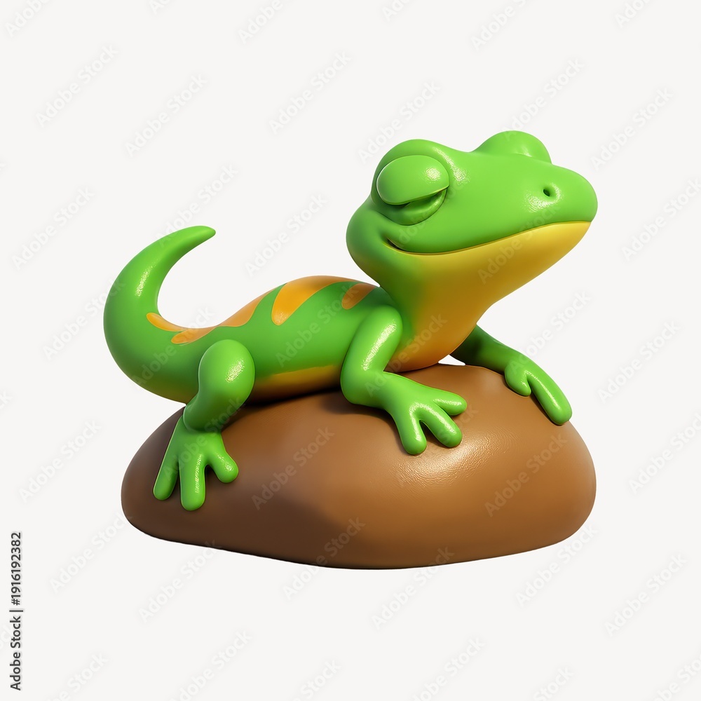 Fototapeta premium Colorful cartoon lizard illustration.