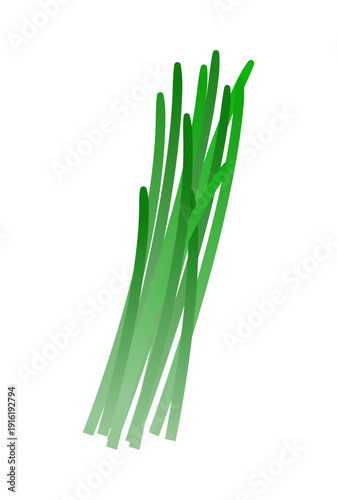 ニラのベクターイラスト｜香味野菜・緑の葉野菜・和食食材（Garlic Chives Vector Illustration）