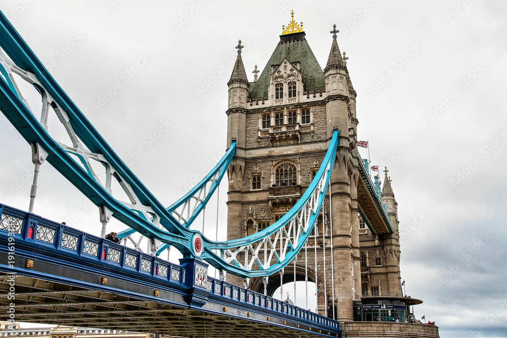 Obraz premium Tower Bridge on the River Thames, London, United Kingdom. The bridge is a symbol of the city and a great attraction for tourists