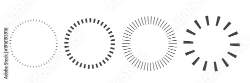 Radial line ray pattern. Circular burst, beam shapes. Abstract grid background