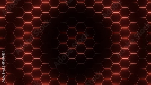 Seamless hexagonal grid pattern of bees on a golden 3D honeycomb structure with geometric honey cell textures and abstract beehive vector shapes for a decorative backdrop illustration