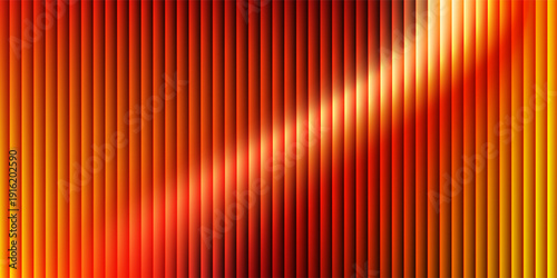 Abstract background features numerous closely packed vertical extruded bars transitioning smoothly through a spectrum of intense orange yellow and red hues suggesting warmth radiating 