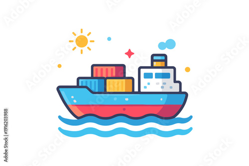 Cargo Ship Sailing On Water