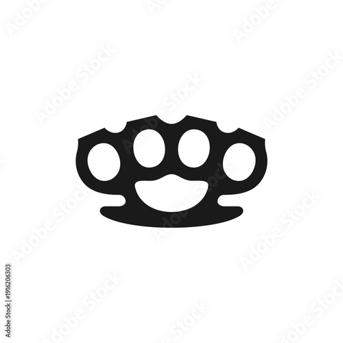 Brass Knuckles Icon – Metal Self Defense Weapon Symbol