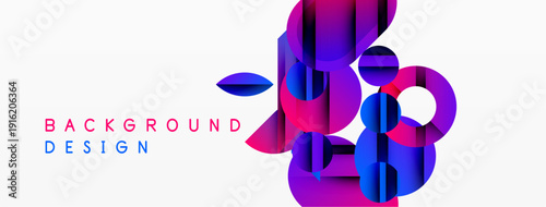 Abstract geometric shapes, vibrant purple hues, white background. Modern design element for digital projects, presentations.