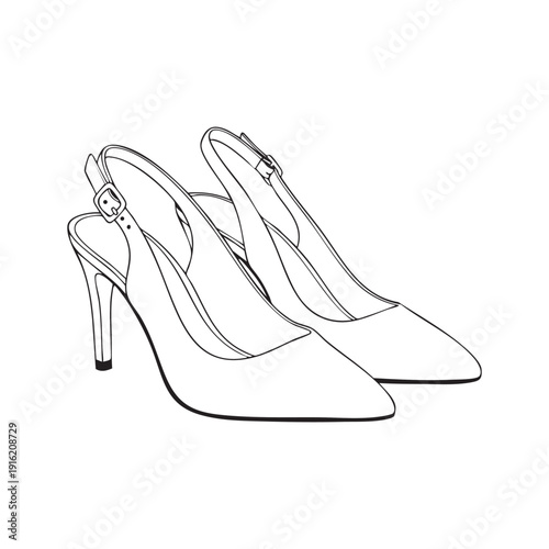 Sophisticated Pointed Toe Slingback Stiletto Pumps with Adjustable Heel Strap