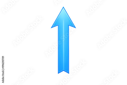 Free Download Blue glossy arrow pointer moving up, symbolizing data upload, internet growth, success, and increased direction - GFXLoad