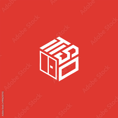 white letter T S O logo delivery box on red background