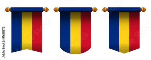 Romania banner flag graphic design template
