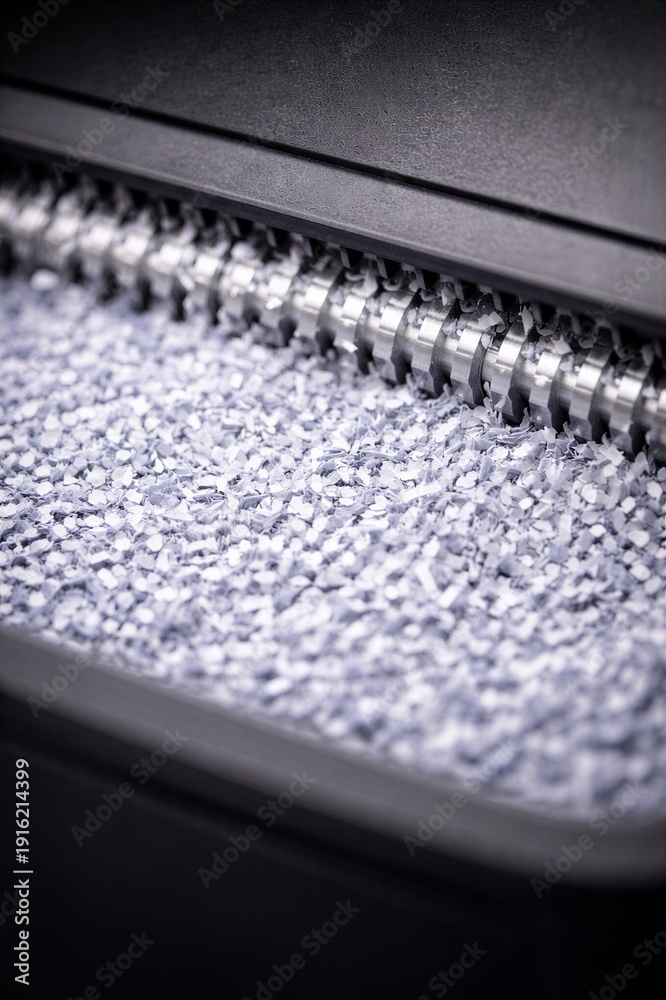 Fototapeta premium Close-Up of Paper Shredder in Action