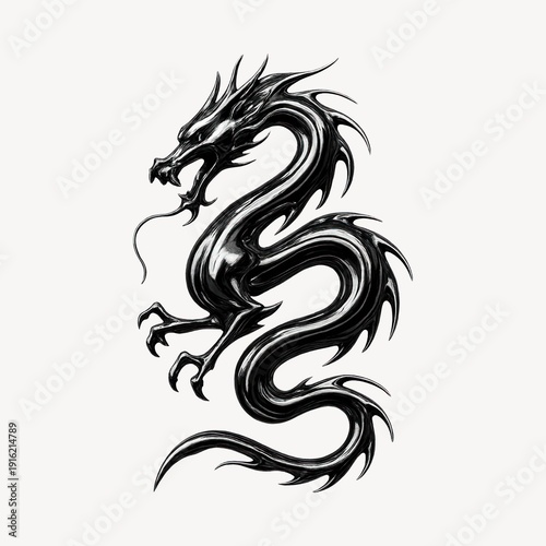 Wallpaper Mural Sleek black dragon illustration Torontodigital.ca