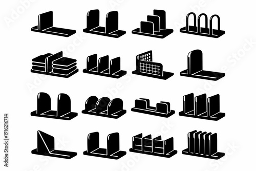 Generation simple folded vector garment home shelf organizer linen divider icon separator