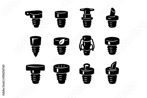 Silhouette bottle item vector plug kitchen filled stopper icon eco utility stoppers