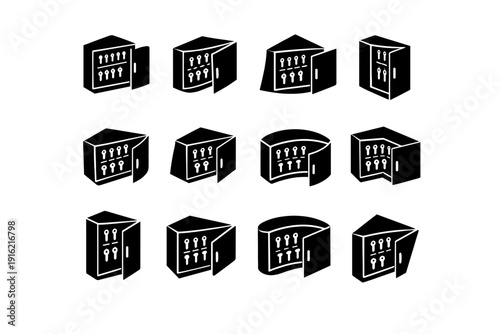 Black corner architectural vector image storage simple key generation geometry icon form