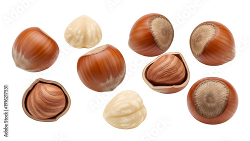 Wallpaper Mural Fresh Hazelnuts Whole Cracked And Shelled On Black Background Torontodigital.ca