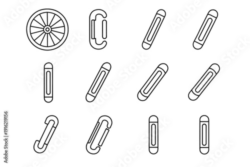 Visibility icon spoke vector cycling form aesthetic clips bike accessory retention modern