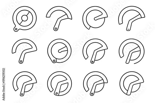 Vector functional icon slim chain bike drivetrain protective guard outline sporty lightweight