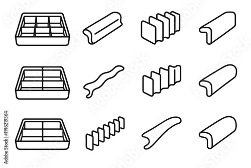 Geometry icon organizer divider drawer clean vector icons form strip accessory household