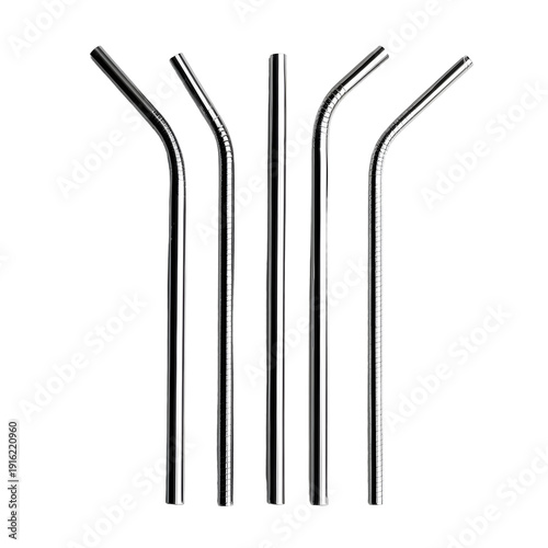 Eco-Friendly Set of 5 Stainless Steel Reusable Straws for Sustainable Living