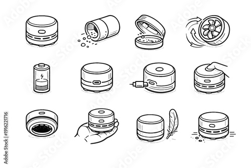 Base vacuum ring icon workspace vector cleaning cordless opening shell functional tabletop