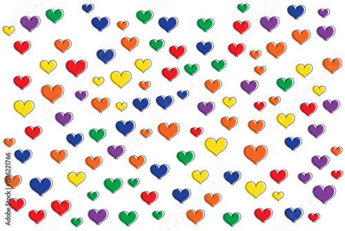 seamless pattern with colorful hearts