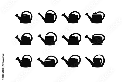 Vector storage footprint minimal can neat tool reduced watering filled icon